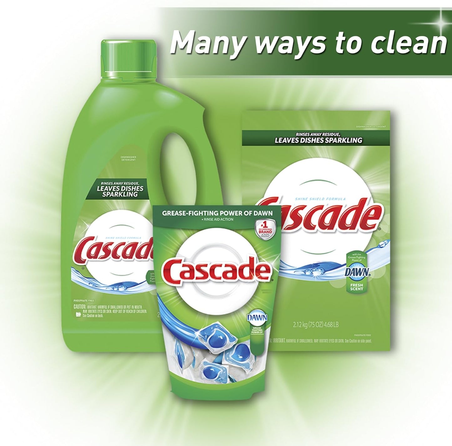 Cascade Dishwasher Detergent Gel, Fresh Scent, 75 oz