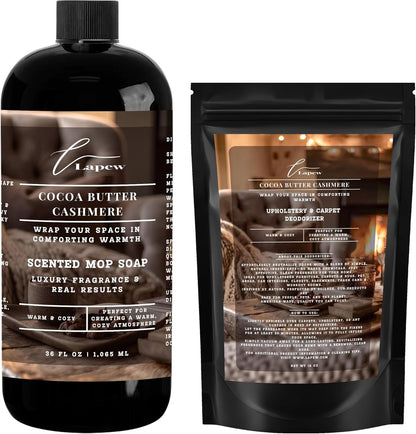 Lapew Black Sea Scented Cleaning Bundle | Carpet Deodorizer Powder (16 oz) & Mop Soap Concentrate (36 oz) | Pet-Friendly Odor Eliminator - Colors B