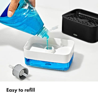 OXO Good Grips Stainless Steel Soap Dispensing Sponge Holder - Clear, One Size
