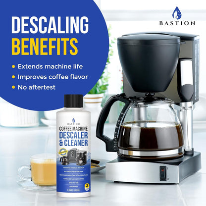 Descaling Powder Solution (6-Uses) Coffee Machine Descaler Cleaner | Compatible with Breville Keurig Nespresso Delonghi Ninja | To Descale Automatic Coffee Pots & Makers & Espresso Machines