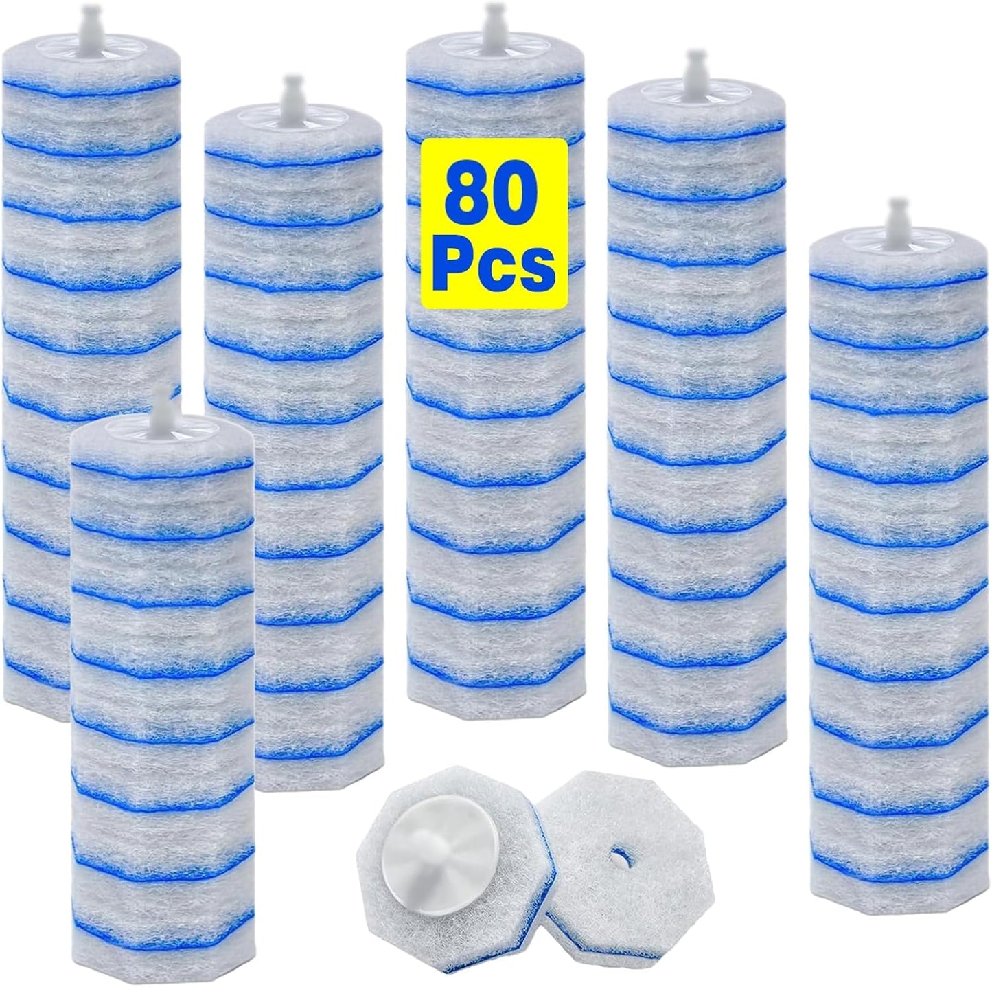 30 Toilet Bowal Wand Refills Fits for Clorox Toilet Brush Wand, Upgrade 3-Layer Disposable Bowl Cleaner Refills for Bathroom Cleaning, 3X Cleaning Power, No Falling Apart