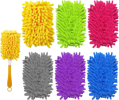 Reusable Duster Refill Compatible with Swiffer Hand Duster - 360 Heavy Duty Dusters Refills - Microfiber Ceiling Fan Duster for Swiffer Dusters Extended Handle, 4 Pack(Handle is Not Included)