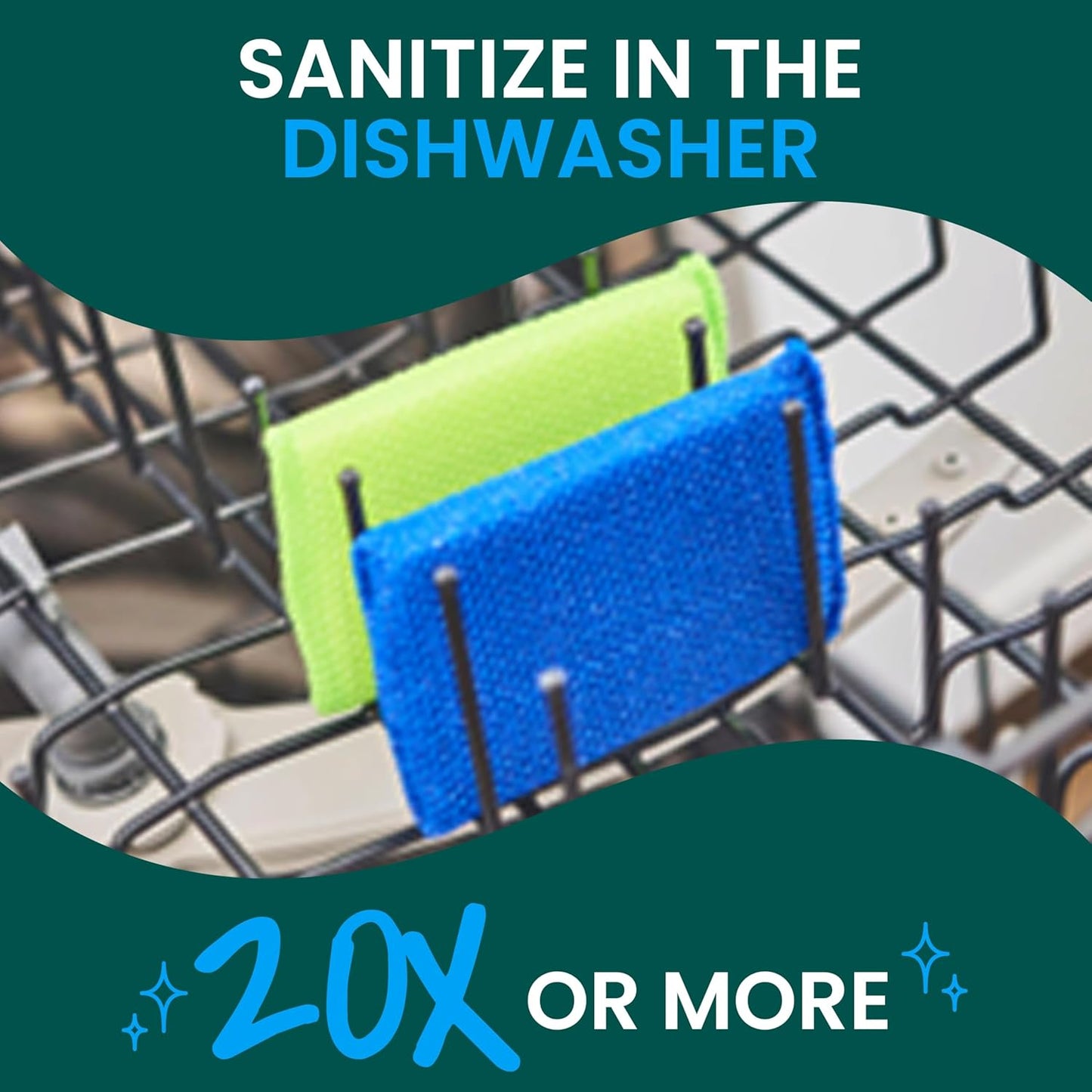 Scotch-Brite Dobie Non-Scratch All-Purpose Scrub Pads, 12 Total Pads (6 Packs of 2), Reusable Scouring Sponges for Kitchen & Bathroom, Safe on Non-Stick Cookware, Yellow
