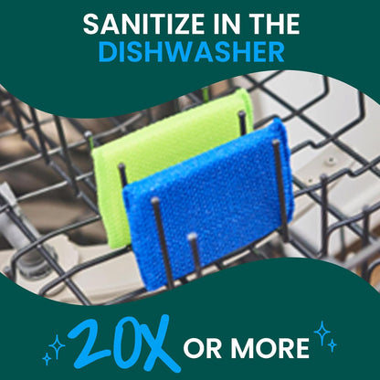 Scotch-Brite Dobie Non-Scratch All-Purpose Scrub Pads, 12 Total Pads (6 Packs of 2), Reusable Scouring Sponges for Kitchen & Bathroom, Safe on Non-Stick Cookware, Yellow