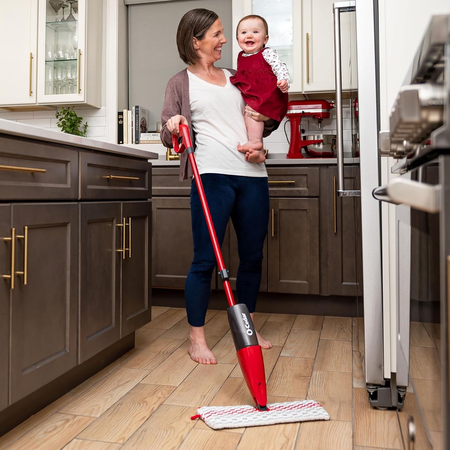 O-Cedar ProMist MAX Spray Mop, PMM with 3 Extra Refills, Red