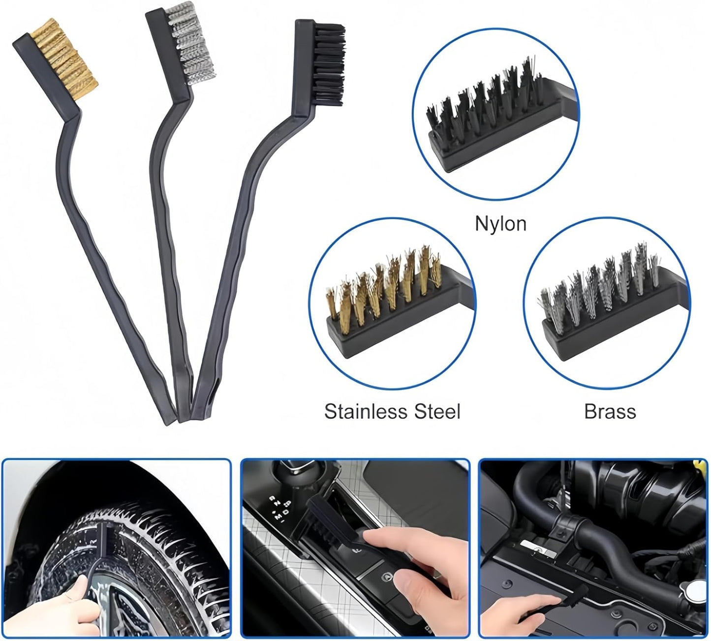 10pcs Auto Car Detailing Brush Set，Professional dusting Brush Suitable for Interior and Exterior car Decoration，Dust Removal and Cleaning Tools