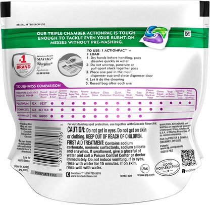 Cascade Platinum ActionPacs Dishwasher Detergent Fresh Scent, 11Count