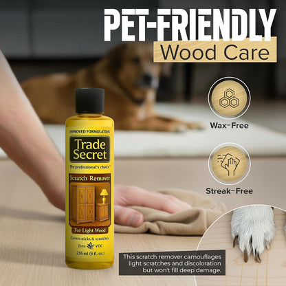Trade Secret Scratch Concealer for Real Wood Furniture & Floors – Restores Dark Wood Scratch, Covers Nicks, Scuffs & Dogs, Cats Scratches, Marks, Minor Defects
