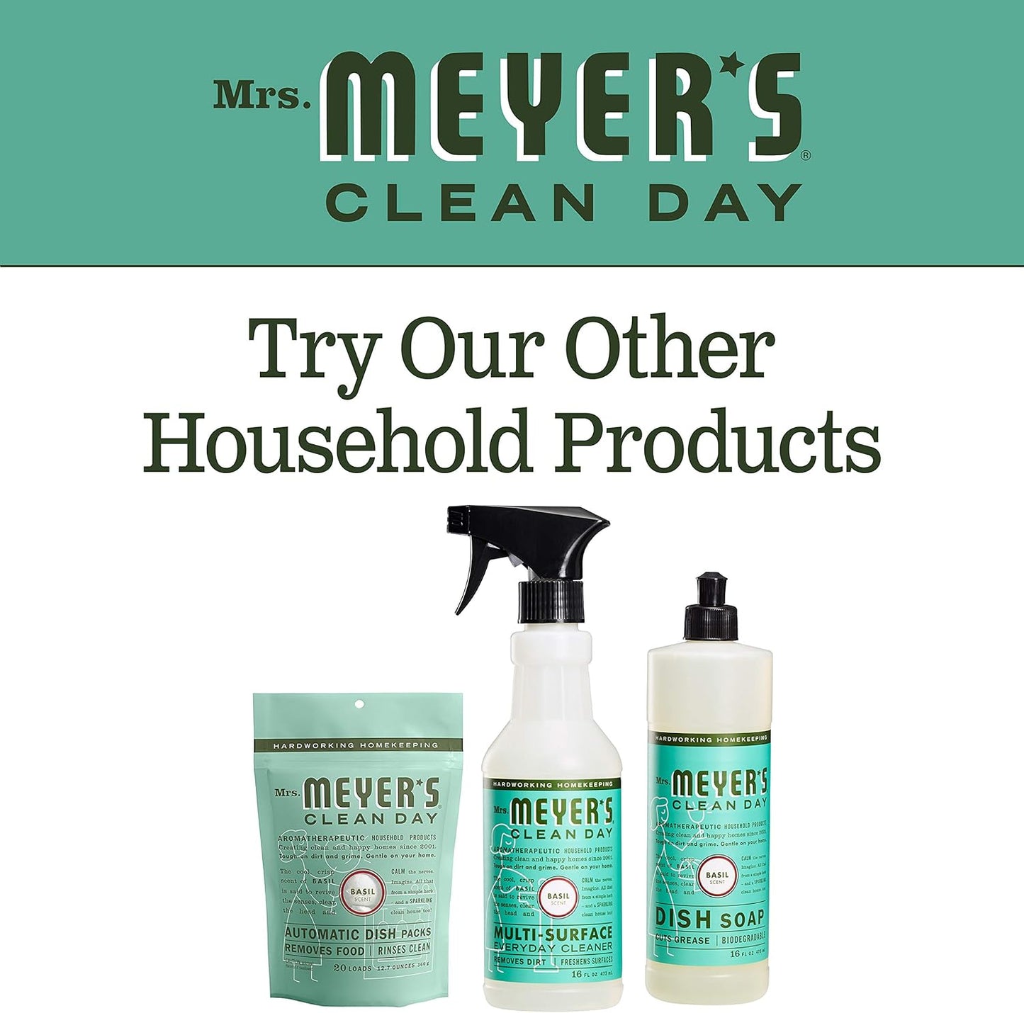 MRS. MEYER'S CLEAN DAY Liquid Dish Soap, Honeysuckle Scent, 16 Fl Oz Bottle