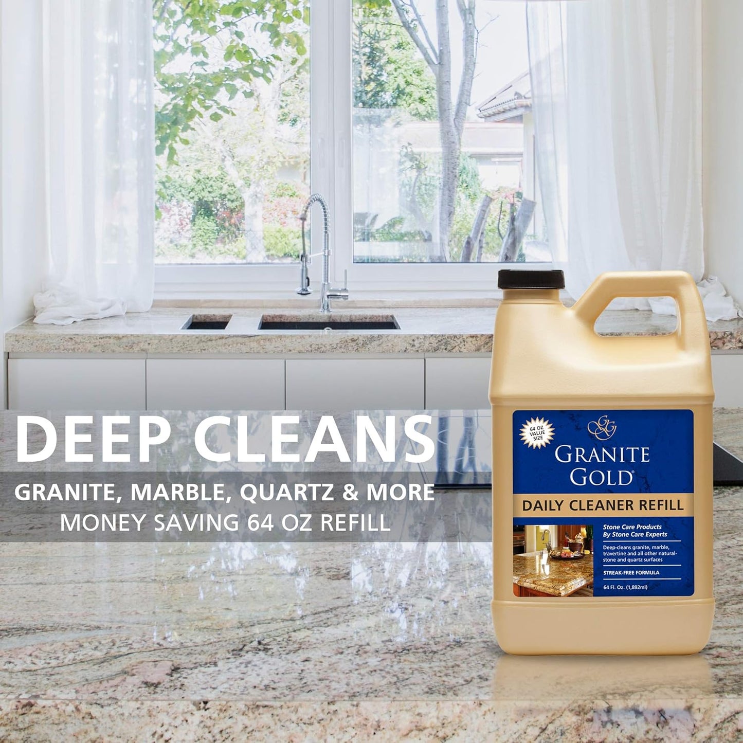 Granite Gold Daily Cleaner for Granite, Marble & Other Natural Stone & Quartz Surfaces, 32 Ounces