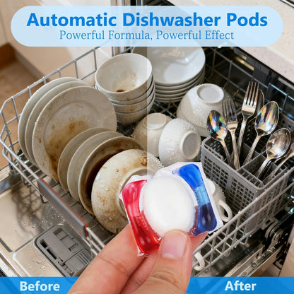 200 Count Dishwasher Pods, No Pre-Rinse Dishwasher Detergent Soap On Stain and Grease, Leaving a Virtually Spotless Shine,Dishwasher Detergent for Deep Cleaning