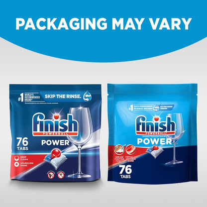 Finish Power Dishwasher Pods, No Pre-Rinse Dishwasher Detergent Soap For Deep Clean & Shine with Degreasing Power, 43 Count