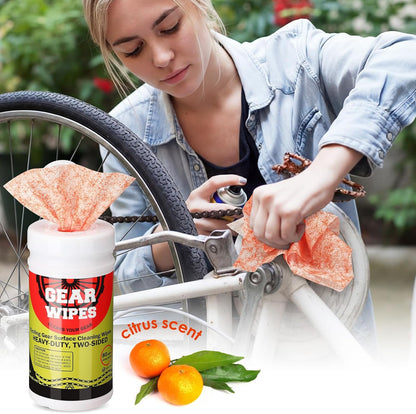 Nuanchu 3 Pack Bike Gear Cleaner Wipes Canisters 240 Count 8 x 12-inch Bike Chain Cleaner Tool Cleaning Wipes Grime Defense Wipe Double Sided Citrus Scented Degreaser Grime Towels for Your Bikes