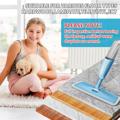 Spray Wet Mops for Hardwood Floor Cleaning: MEXERRIS Floor Mop with 5 Washable Pads for Swiffer Powermop & 2 Refillable Bottles - Home Commercial Dust Dry Mops for Wood Laminate Vinyl Tiles Ceramic