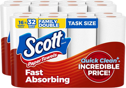 Scott Paper Towels, Choose-A-Sheet, 6 Double Rolls = 12 Regular Rolls (108 Sheets Per Roll)