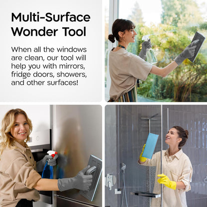 Tyroler Silicone Shower Squeegee for Glass Doors - 10" | 2 Microfiber Scrub & Polish Cloths | Multi-Surface Wiper | Perfect Window Squeegee for Home | Squeegee for Shower Glass | Shower Door Squeegee