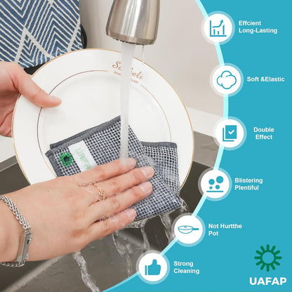 12 PCS Non Scratch Wire Dishcloth, Cleans Fast Without Scratching, Stands Up to Stuck-on Grime, Multi-Surface Safe, Wire Dishwashing Rag Cleaning Power for Everyday Jobs 7.87“ x 7.87”