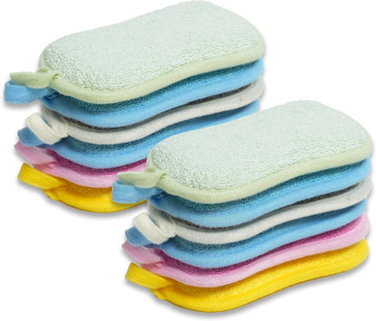 Dish Sponge Kitchen Sponges,Scrub Sponges,Double Sided Cleaning,Non Scratch,Ultra fine Fiber Wiping+Stainless Steel Wire to Remove Stubborn Stains,Durable Thickening (Large 6-Pack)