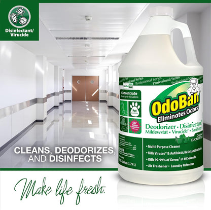 OdoBan Professional Disinfectant and Odor Eliminator Concentrate, Made in the USA, Lavender Scent, 2-Pack, 1 Gallon Each