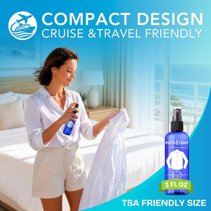 Clothes Wrinkle Release Spray Travel Size - Fragrance Free Wrinkle Release Mist - Fabric Deodorizer, Fabric Softener, & Anti Static Spray - Travel Essentials 3 Fl Oz (Pack of 1)