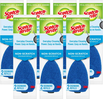 Scotch-Brite Advanced Soap Control Non-Scratch Dishwand Kit, 1 Dish Wand & 5 Sponge Refills, Prevents Soap from Leaking, Leak-Free Guarantee, Best for Nonstick Pots and Pans, Glass, Tubs, & Showers