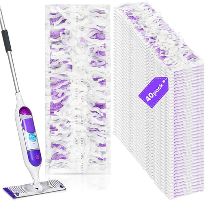 Pure Realm 40 Cout Power Mop Pads Refills for Powermop , Multi-Surface Disposablen swiffer Power Mop Pads，Unscented Spray Cleaning Repalcement Pads Refill