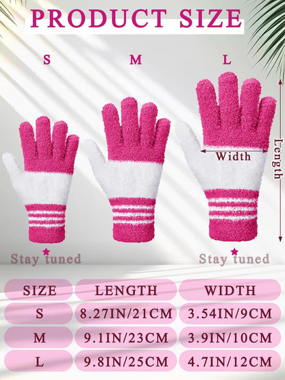 Patelai 3 Pairs Microfiber Plant Dusting Gloves Leaf Cleaning Gloves for Indoor Plants, Blinds, Furniture, House (Green Yellow,Blue,Pink,Medium)