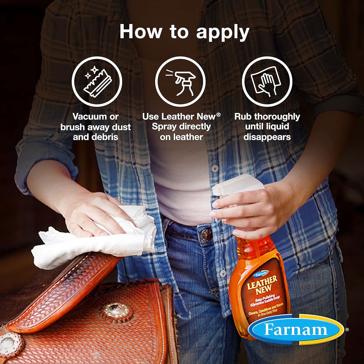 Farnam Leather New Easy-Polishing Glycerine Saddle Soap and Leather Cleaner, 16 oz
