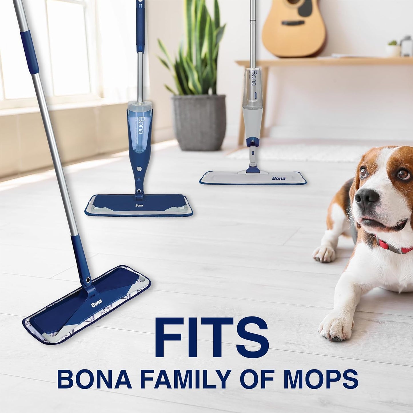 Bona Mop Microfiber Cleaning Pad for Hardwood & Hard Surface Floors - Value 3-Pack - For Use With Bona Mops - Dual Zone Cleaning