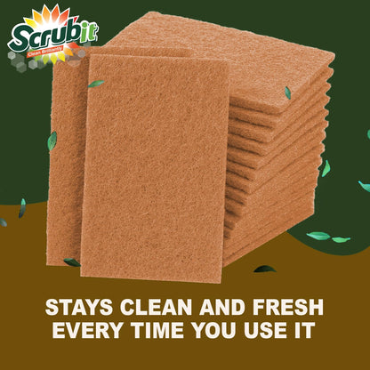 SCRUBIT Scouring Pads - Heavy Duty Scrub Pads for Cleaning Dishes - Non-Scratch - Reusable - Green (50, Green)