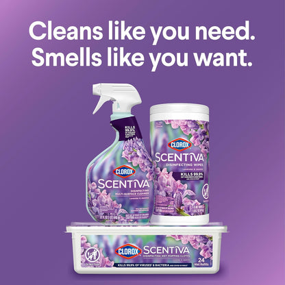 Clorox Scentiva Disinfecting Mopping Cloths, Lavender and Jasmine, 12 Wet Refills (Pack May Vary)
