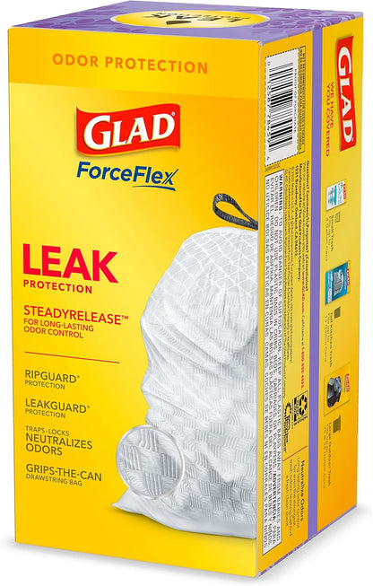 Glad ForceFlex Tall Kitchen Trash Bags, 13 Gal, Gain Lavender with Febreze, 110 Ct (Pack May Vary)