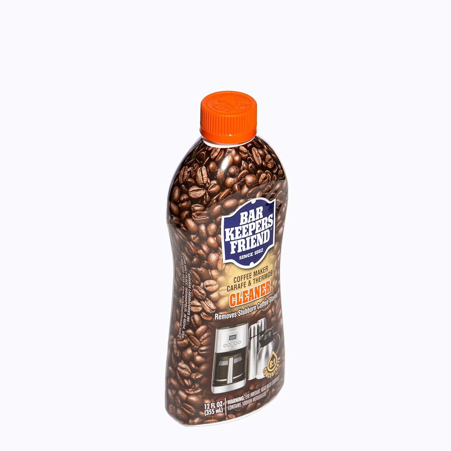 Bar Keepers Friend Coffee Maker Cleaner (2 x 12 oz) Removes Stains & Oily Residue from Espresso Machines, Carafes, Thermos, Drip Coffee Pots, Single-Cup Coffee Makers & More
