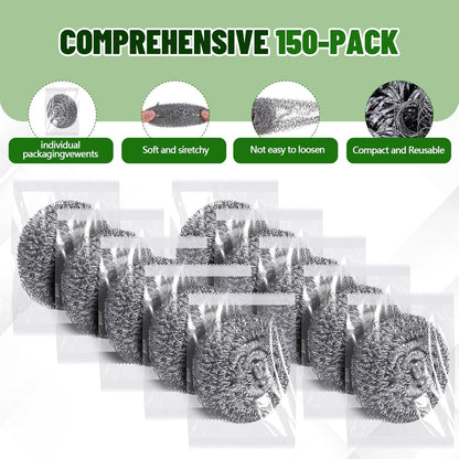 Honeydak 5 Pack Stainless Steel Scourers Steel Wool Scrubbers Bulk Separately Packaged 3 Inch, 25 Gram Metal Scourers Sponges Wire Scouring Pad for Stove Pot Pan Oven Kitchen Restaurant(Classic)