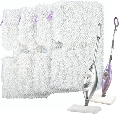 F Flammi 8-Pack Replacement Pads Compatible with Shark Steam Pocket Mop S3501 S3601 S3901 S3550 S3801 SE450, Double-Sided Microfiber Refills for Hardwood Tile Floor, Professional Scrubbing Strips