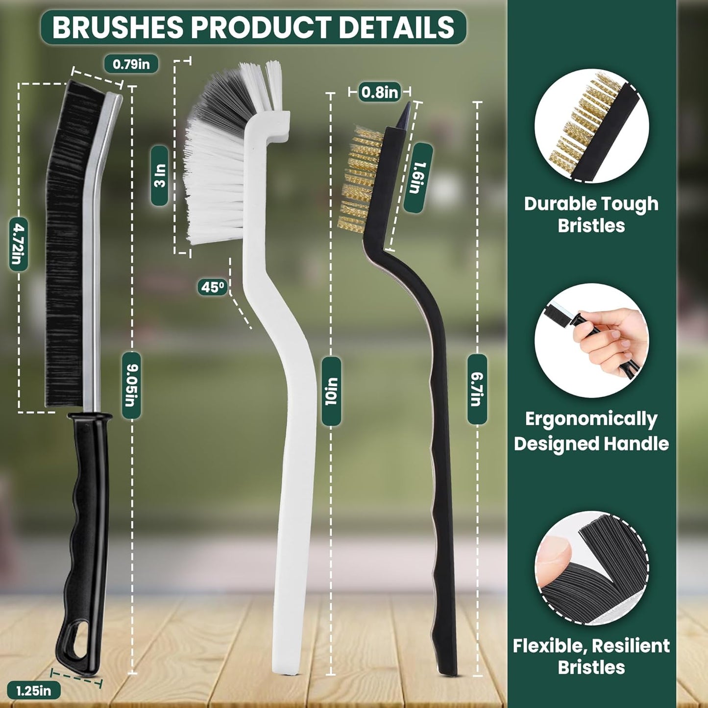 14 Pcs Crevice Cleaning Brush Set – Hard Bristle Cleaning Tools for Grout, Tile Floors, Gaps & Narrow Spaces – Multi-Purpose Grout Scrub Brush for Cleaning Bathroom, Shower, Window Tracks, Kitchen