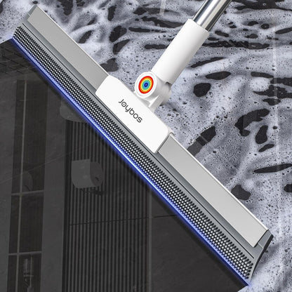 JOYBOS Rubber Floor Squeegee for Smooth Surface Concrete Floor, Tile Floor, Heavy Duty Garage Shower Floor Squeegee Broom for Removing Water, Commercial Scrubber Mop with Adjustable Long Handle (XL)