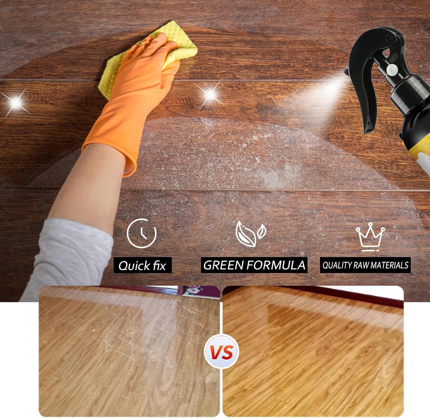 Natural Bees Wax Furniture Polish and Cleaner,120ml,Beeswax Cleaner Spray for Floors and Furniture,Polish and Cleaner Protective Conditioning Formula,Non-Toxic & Eco-Friendly (2PCS)