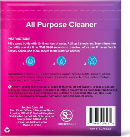 Dissolvable Toilet Bowl Cleaner Sheets (No Bottles, Easy Clean, Quick-Dissolving, Mess-Free, Septic-Safe Cleaning for Home & Office) - 40 Sheets, Pine Scent