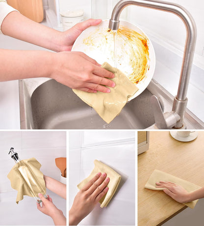 KitchLife Microfiber Cleaning Cloth Roll - Tear-Away Reusable Microfiber Paper Towels, Lint-Free, Washable, 20 Sheets for Kitchen, Car, Dishes, and Sensitive Surfaces (Pink)