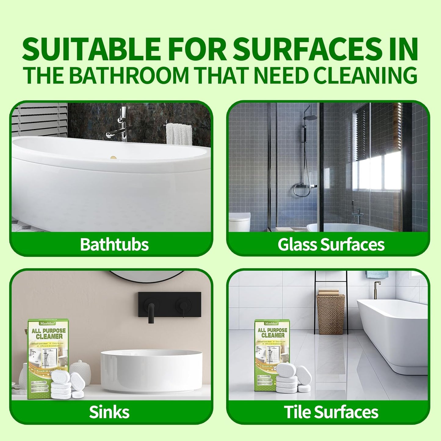 Bathroom Cleaner 6pack Cleaning Tablets for Bathtub Tabs Compatible with Whirlpool & Spa Bath System, Jets, Whirl Tubs