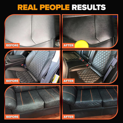 Leather Couch Cleaner - pH Neutral, Non-Toxic & Non-Greasy - Gently Removes Stains & Restores Natural Look - Safe for Car Leather Seats, Interior & Upholstery, Furniture & Sofa - 18 fl. Oz with towel