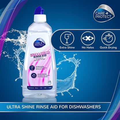 CARE + PROTECT Extra Shine Universal Rinse Aid for Dishwashers / All Dishwashers / Quick Drying / 500 ml