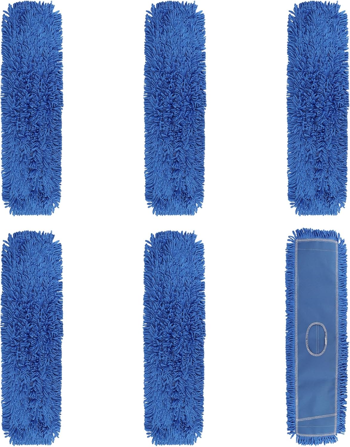 3 Pack 24 Inch Microfiber Dust Mop Head, Medium Washable Commercial Sweeper and Janitorial, Blue