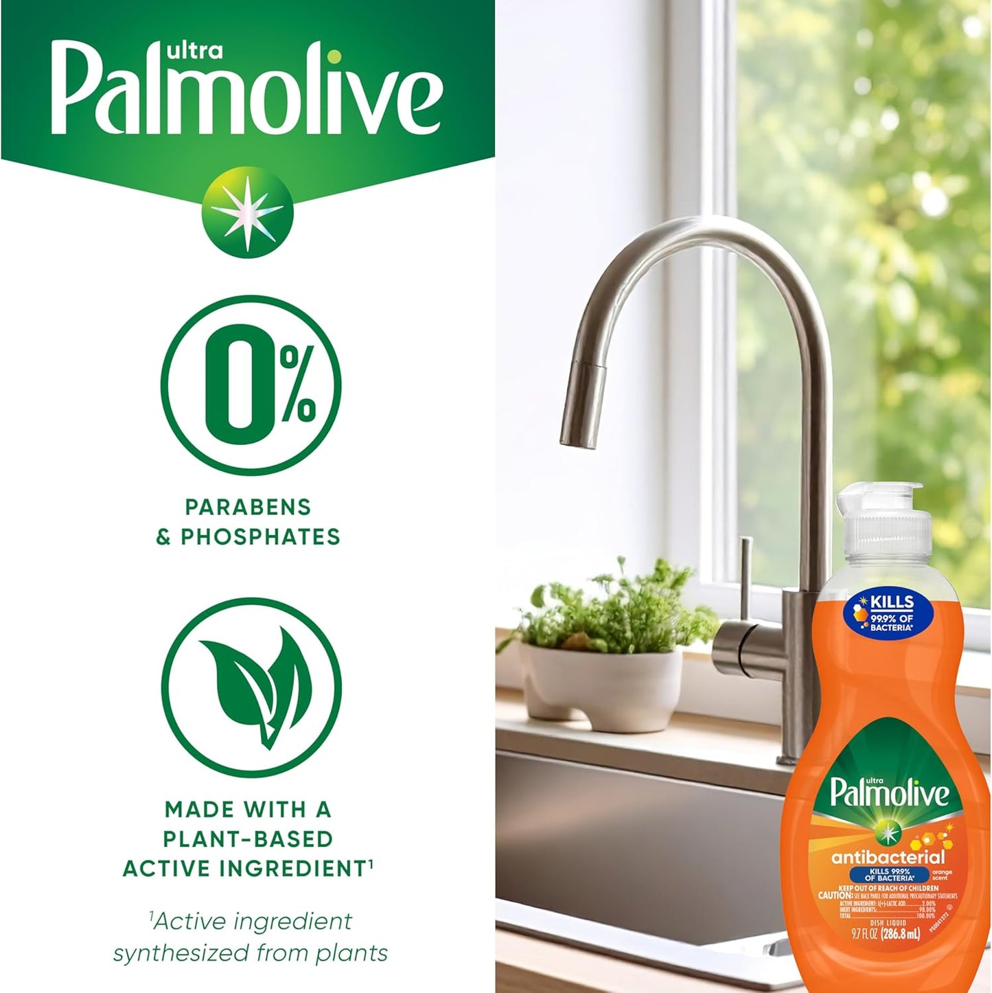 Palmolive Ultra Concentrated Antibacterial Liquid Dish Soap, Orange Scent, 9.7 Fl Oz (Pack of 16)