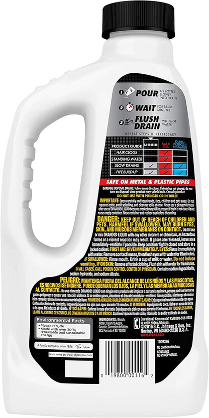 Drano Liquid Clog Remover, Regular Formula - 32 oz - 2 pk