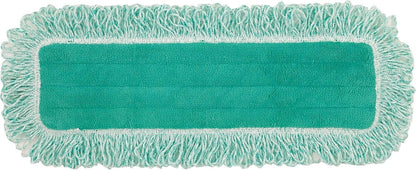 Rubbermaid Commercial Products HYGEN 24" Microfiber Dust Pad with Fringe Green for Janitorial/Professional Cleaners and Heavy-Duty Industrial Cleaning/Dusting/Sweeping