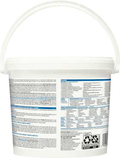 Clorox Healthcare VersaSure Cleaner Disinfectant Wipes, 12" x 12", 110 Count Bucket (Package May Vary)