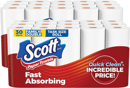 Scott Paper Towels, Choose-A-Sheet, 6 Double Rolls = 12 Regular Rolls (108 Sheets Per Roll)