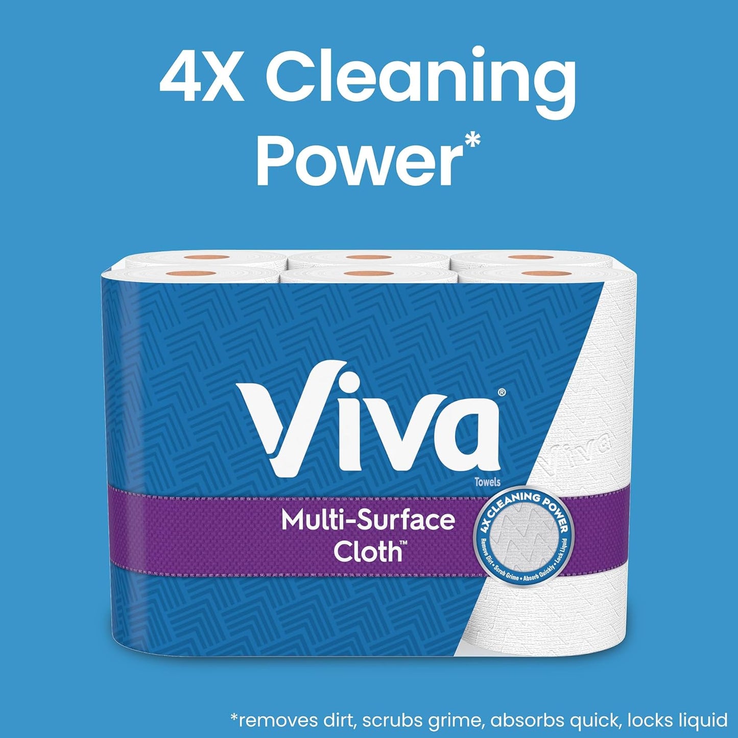 Viva Multi-Surface Cloth Paper Towels, Choose-A-Sheet Size, 12 Triple Rolls, 165 Sheets per Roll (Packaging May Vary)